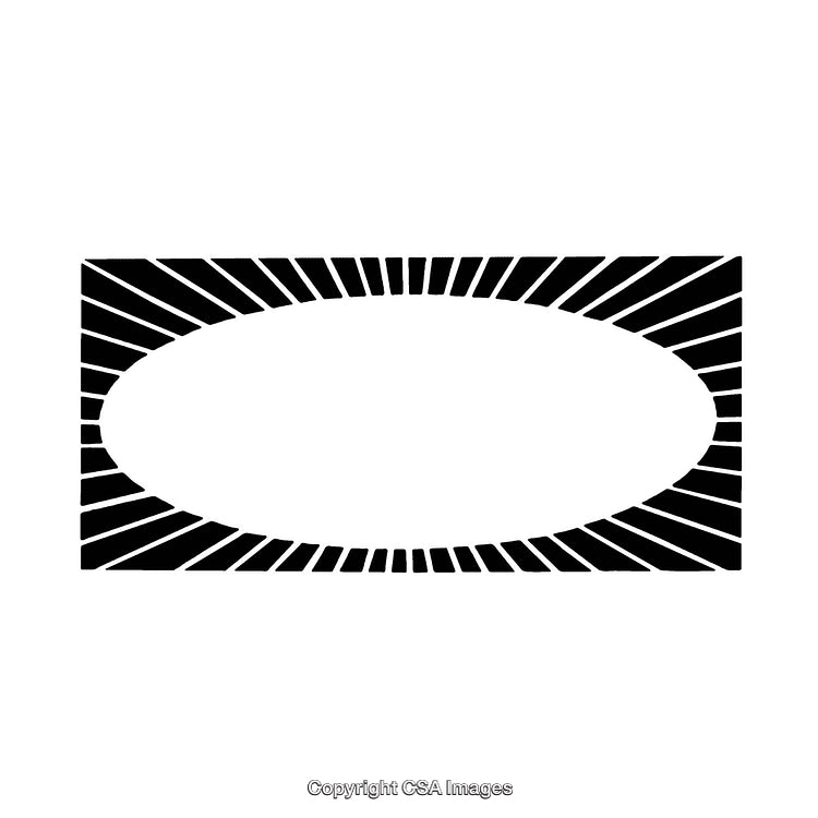 Abstract Black and White Rectangular Border Design With Central Oval Shape