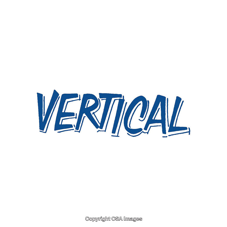 Blue Vertical Text on a Clean White Background Highlighted in Bold Font