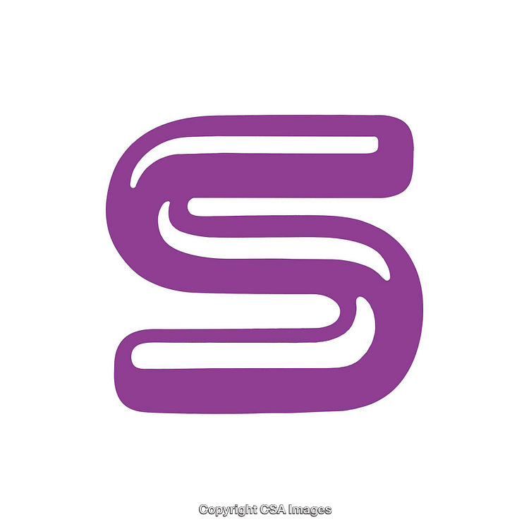 Purple Stylized Letter S With Modern Artistic Design on White Background