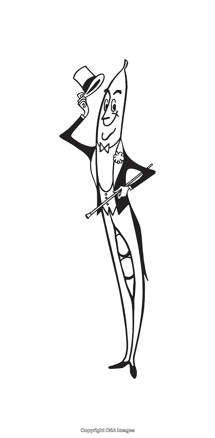 Elegant Anthropomorphic Character in Line Art Depicting Sophistication