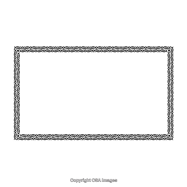 Decorative Black and White Border with Ornamental Design Patterns