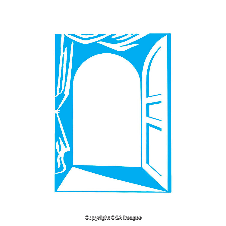 Blue Abstract Doorway Design Symbolizing Opportunity and Freedom