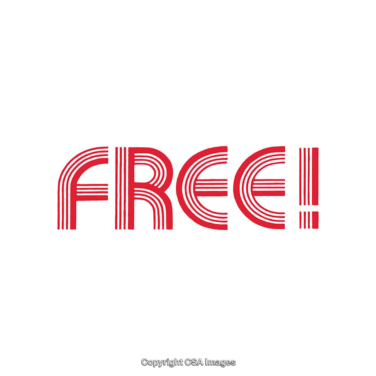 Creative Red Stylized Typography Featuring Word 'Free' on White Background
