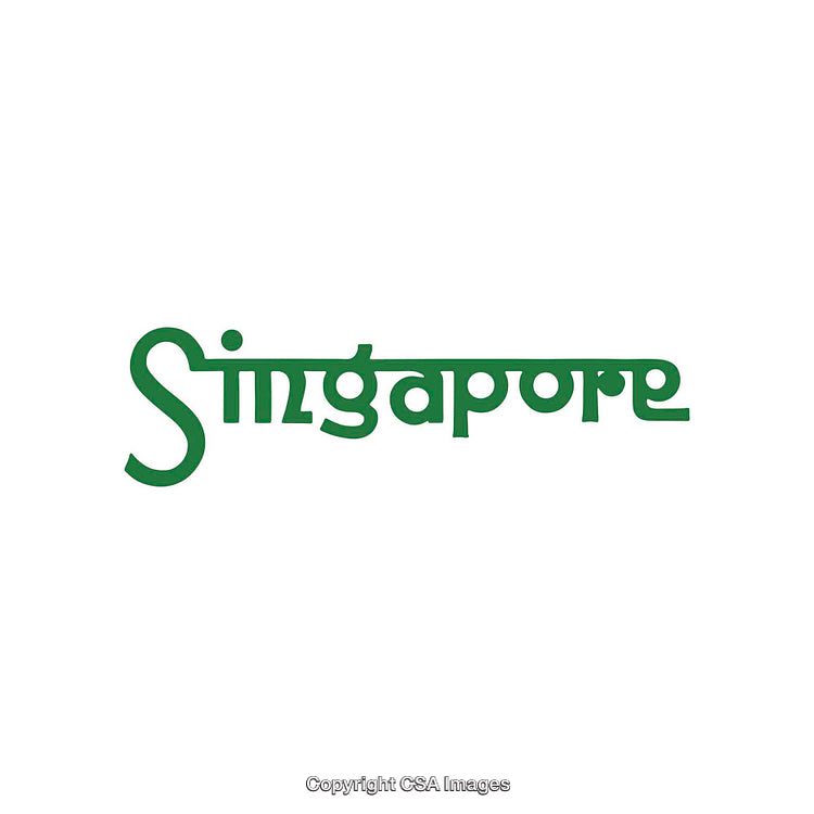 Stylized Green Text Rendering of Singapore in Unique Font Design