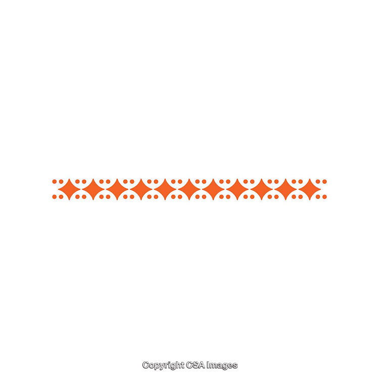 Horizontal Orange Geometric Pattern Border on White Background for Design Projects