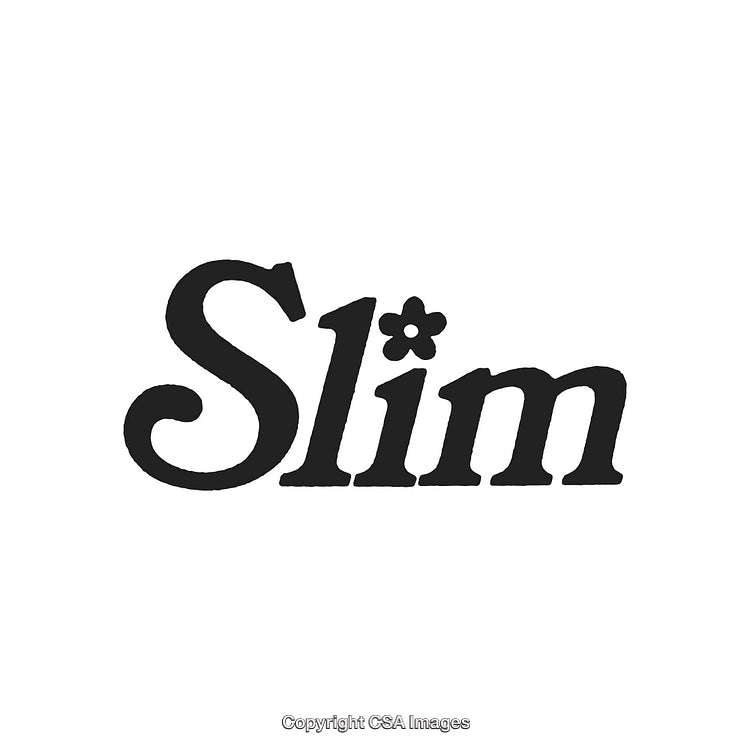 Stylish Bold Black Typography Featuring the Word Slim with Unique Asterisk Design