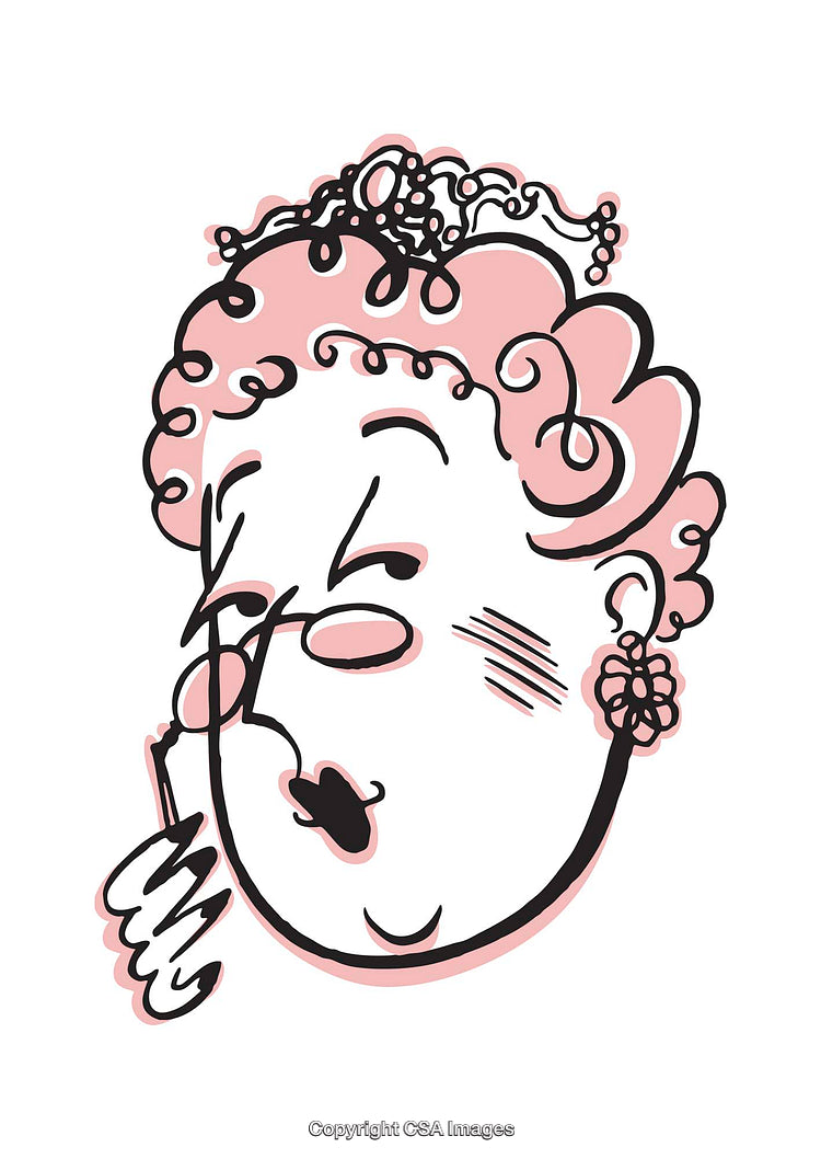 Whimsical Cartoon of a Stylish Lady in Pink and Black Illustration