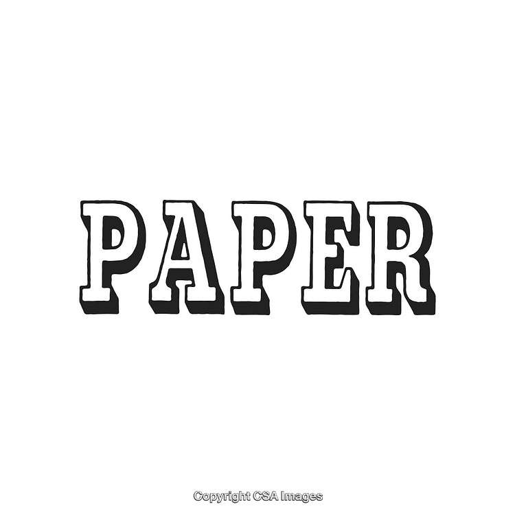 Bold Typography Display of the Word Paper on a White Background