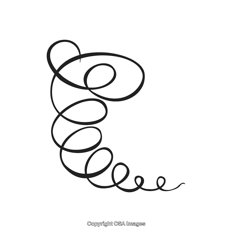 Abstract Black and White Swirling Decorative Line Illustration Design