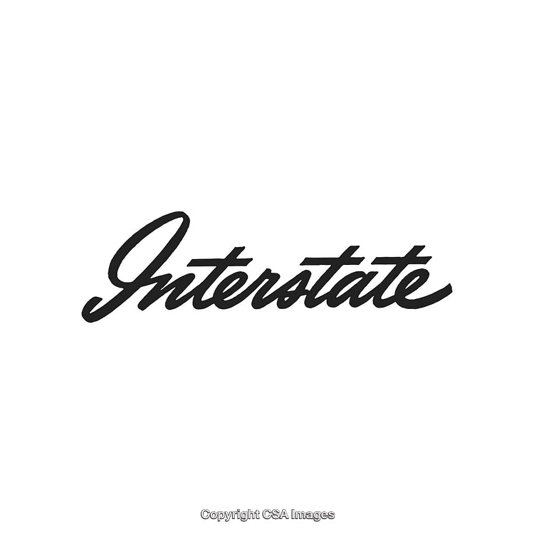 Stylish Handwritten Interstate Text Design in Black on White Background