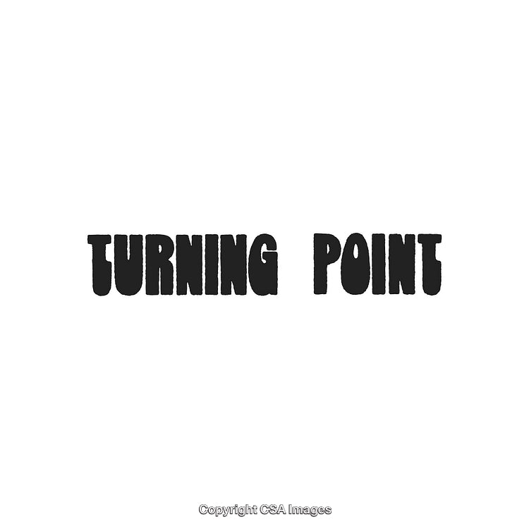 Black Bold Text Displaying Turning Point on a White Background