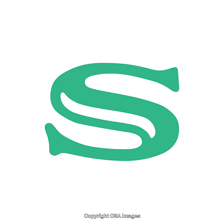 Stylized Green Letter S On White Background in Minimalistic Design