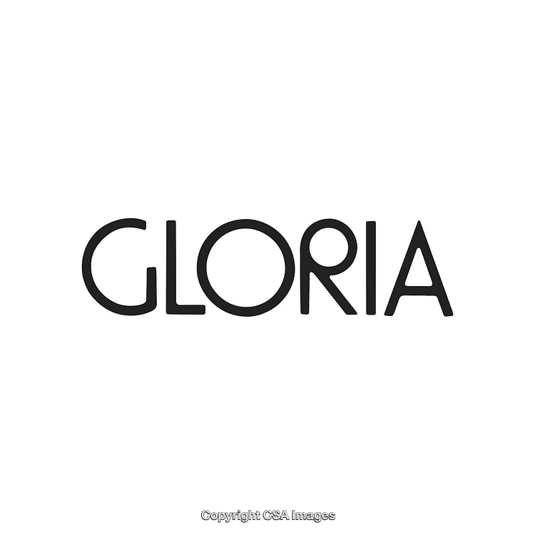 Minimalist Black Text 'Gloria' on a Clean White Background