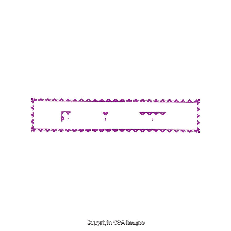 Decorative Purple Border Design with Intricate Pattern Elements and Numbers
