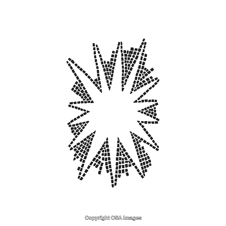 Abstract Geometric Black and White Pattern Featuring Starburst Design
