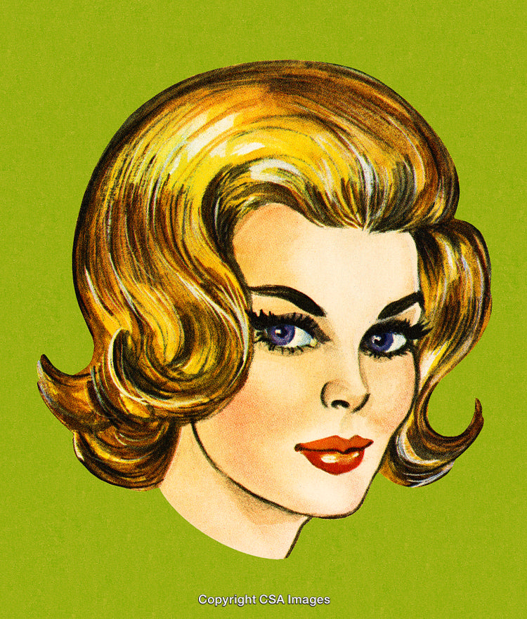 Retro Illustration of a Glamorous Woman With Stylish Blonde Hair