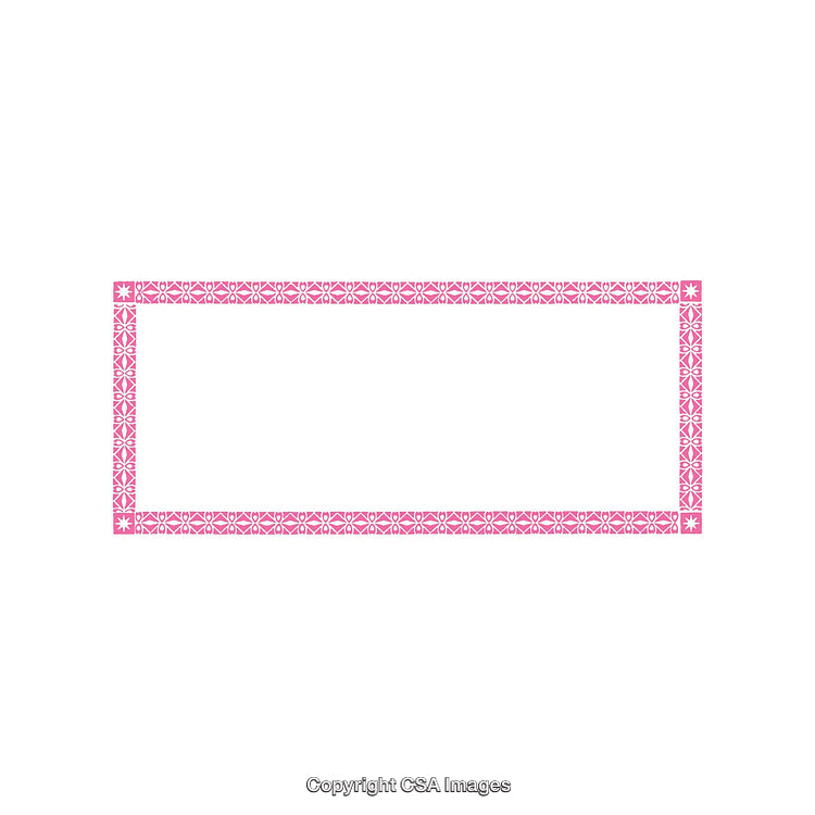 Ornamental Pink and White Rectangular Border with Floral Pattern Design