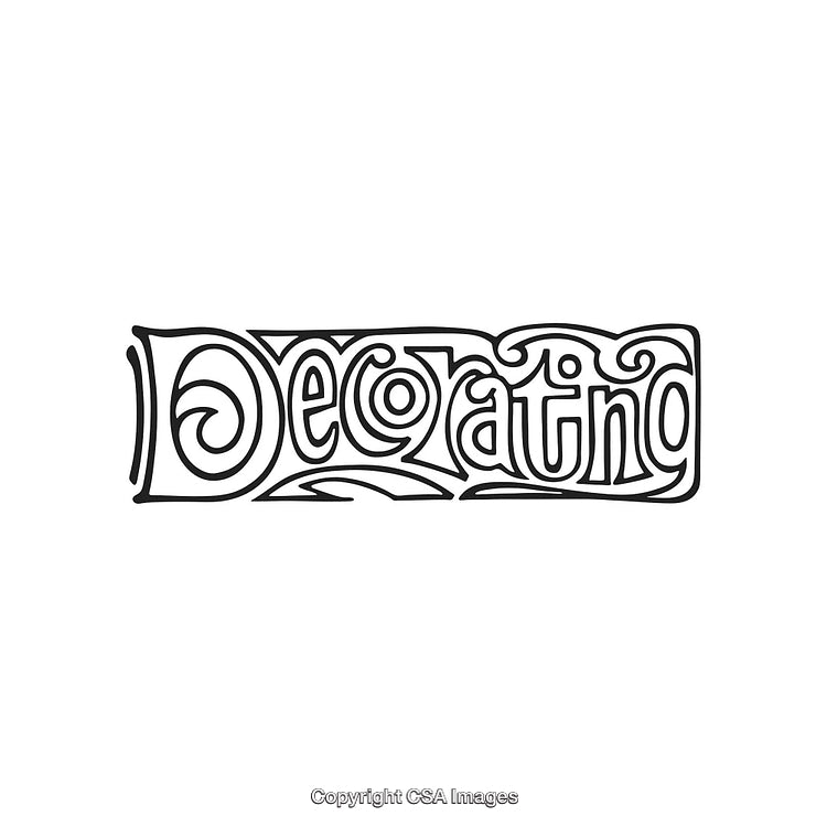 Decorative Text Art with Artistic Calligraphy in Abstract Style