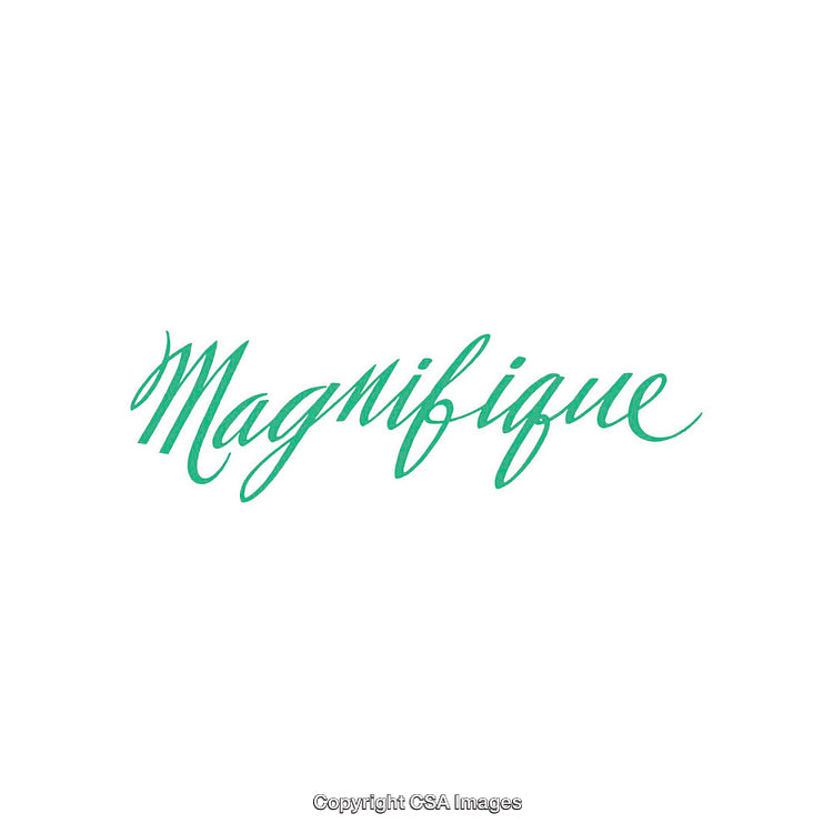 Elegant Green Calligraphic Text on a Clean White Background