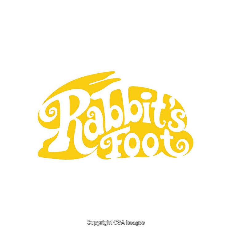 Yellow Artistic Rabbit's Foot Logo with Stylish Typography Design