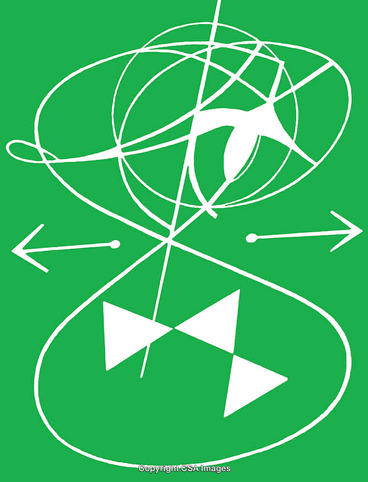 Abstract Green Background with White Geometric and Organic Line Patterns