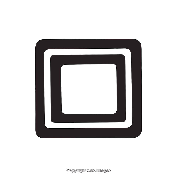 Geometric Illustration of Letter O with Modern Square Pattern Design
