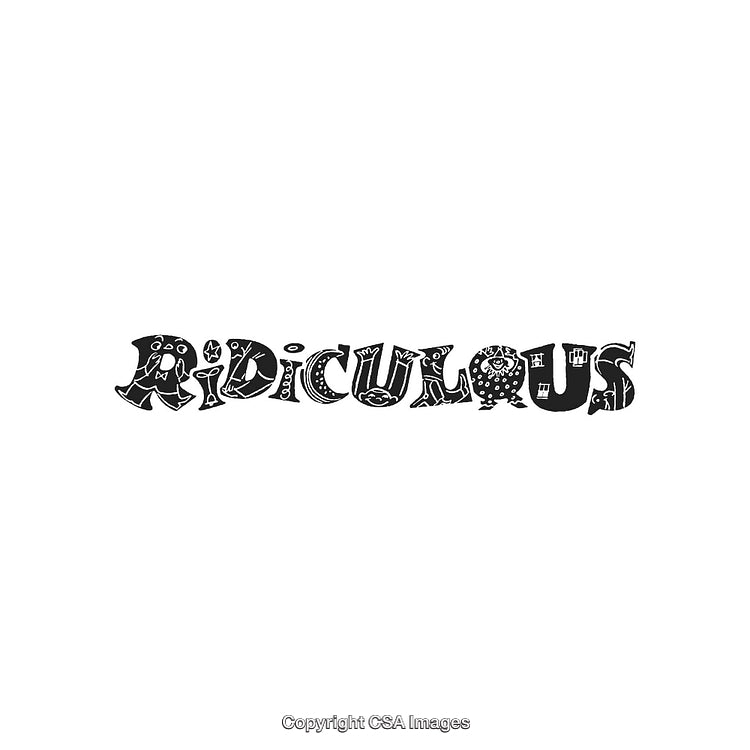 Creative Typography Design Featuring the Word 'Ridiculous' in Decorative Style