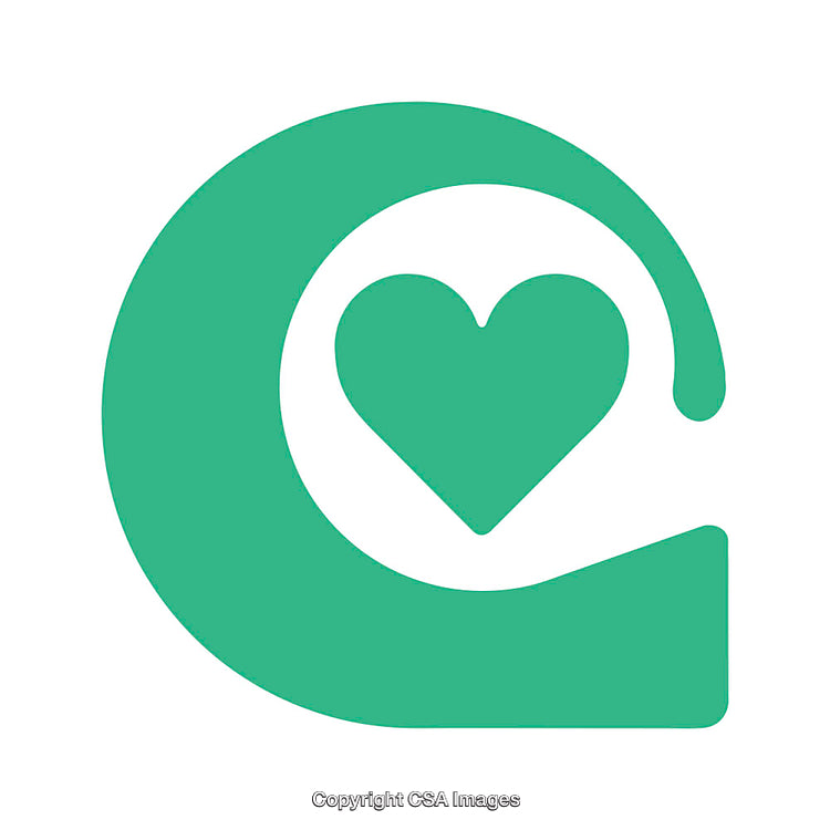 Green Icon With Heart Shape Inside for Love and Care Concepts