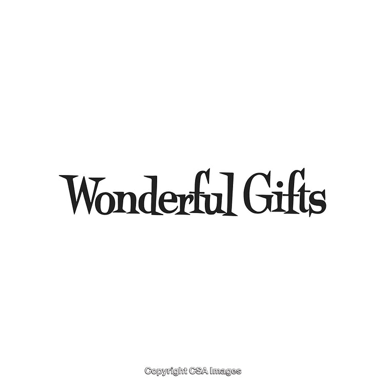 Elegant Text Design Displaying 'Wonderful Gifts' in Black Font on White Background
