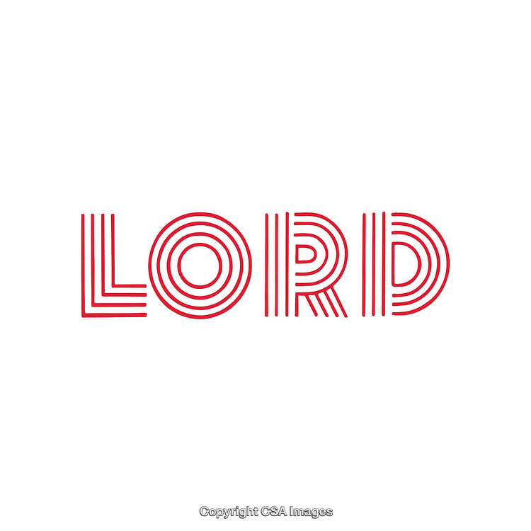 Bold Red Typography Spelling "Lord" With Simple Geometric Design