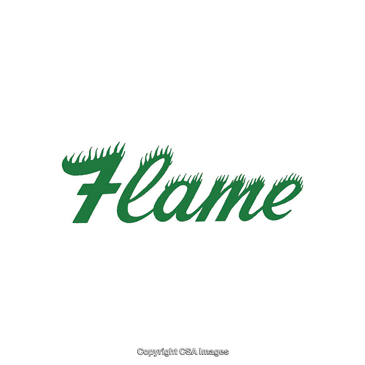 Green Flame Themed Stylized Typography with Fire-Like Flourishes