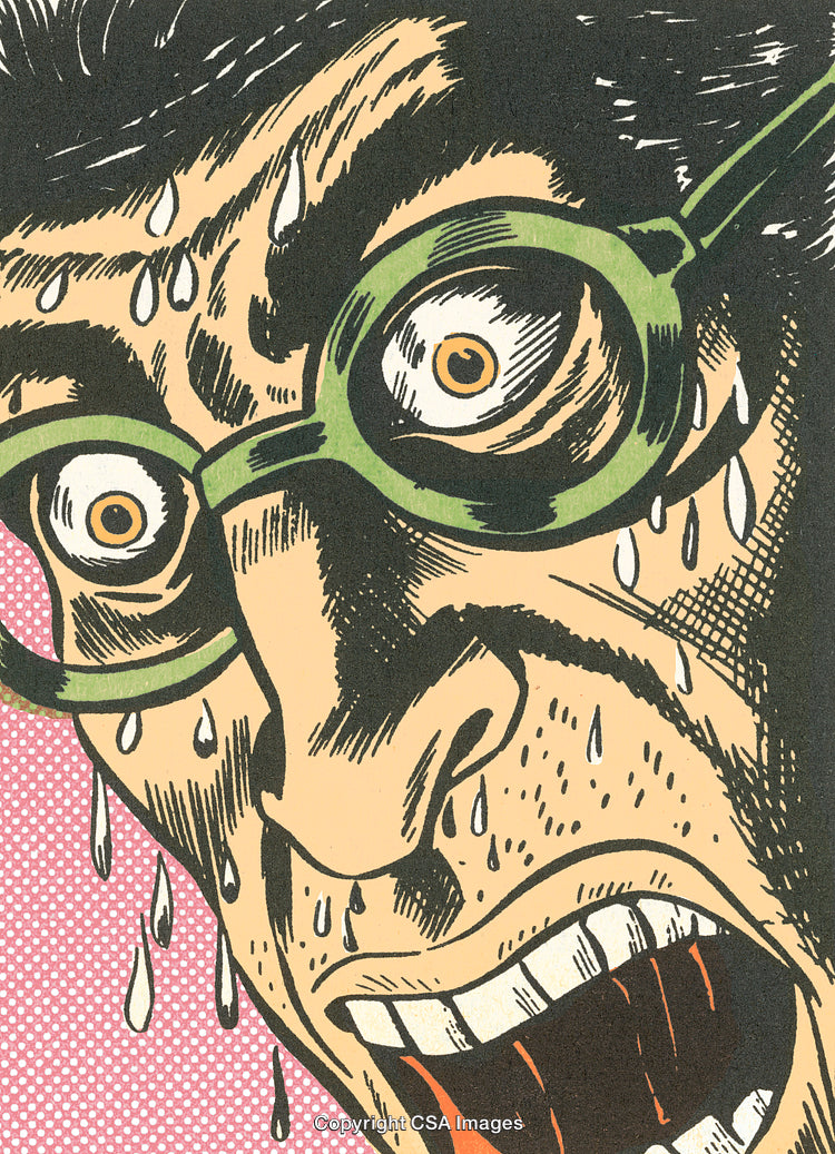 Dynamic Comic Style Illustration of Intense Expression and Emotion