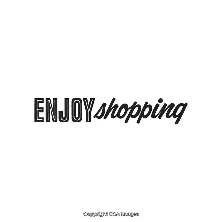 Enjoy Shopping Text Design with Bold Styling on White Background