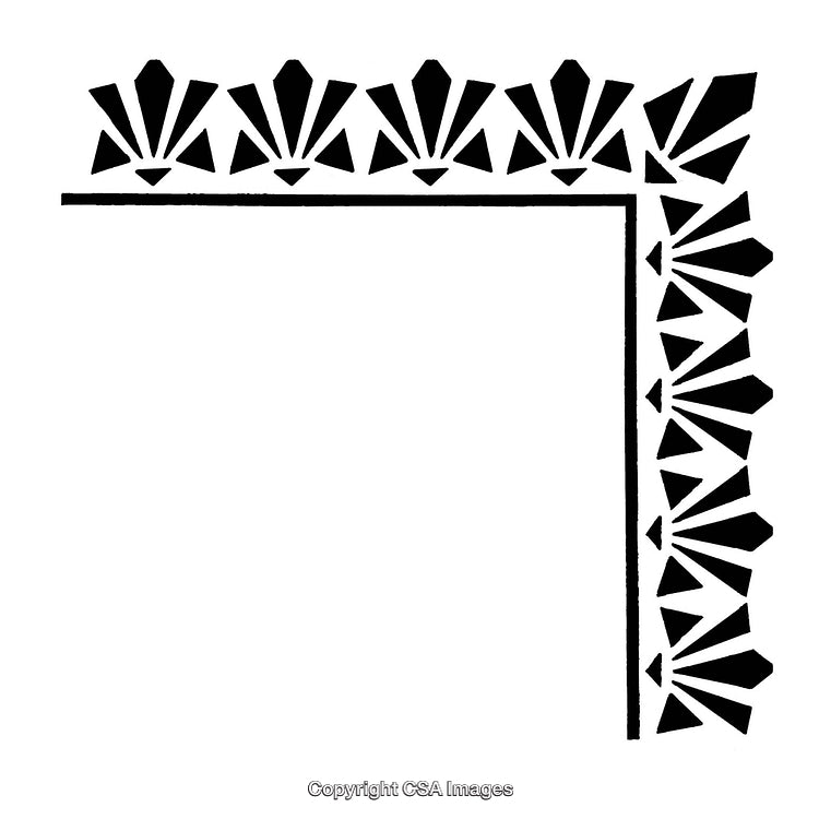 Art Deco Style Black and White Cornered Border Design