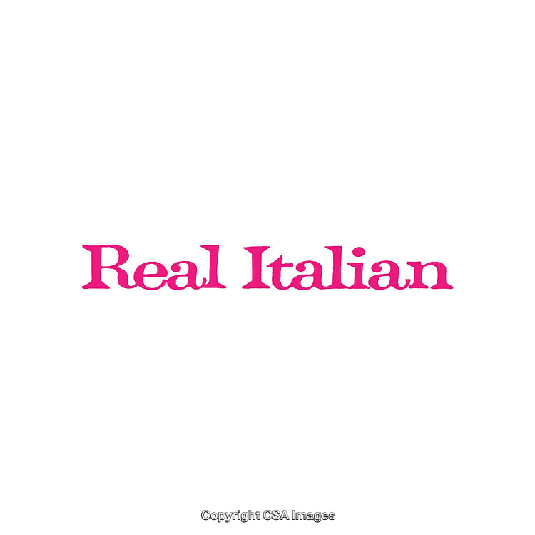 Real Italian Typography in Vibrant Pink Against White Background