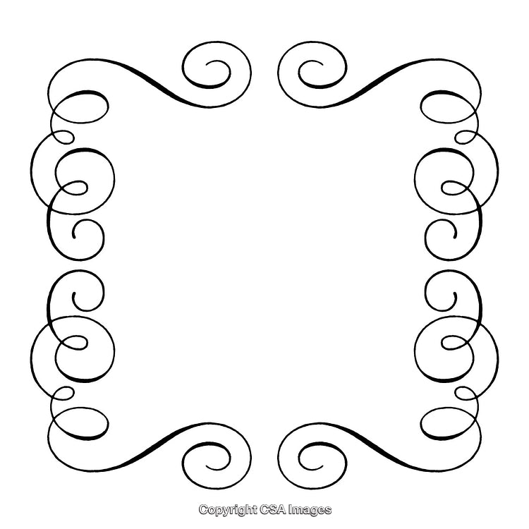 Elegant Black and White Border with Swirl Design Elements