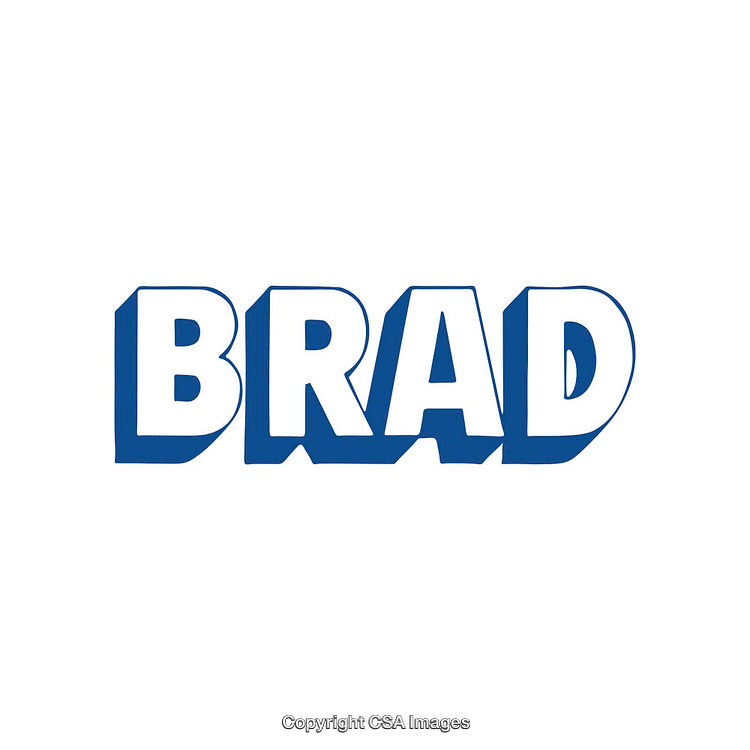 Bold Blue 3D Lettering Artwork with the Word 'Brad' Featured