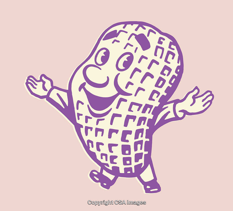 Amusing Cartoon Peanut Character Illustration with Charming Expressions