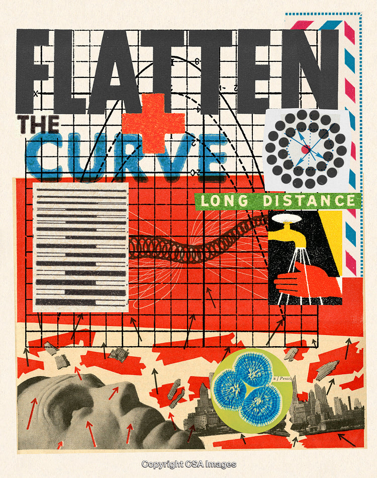 Colorful Collage Inspired by Public Health Messages and Urban Elements
