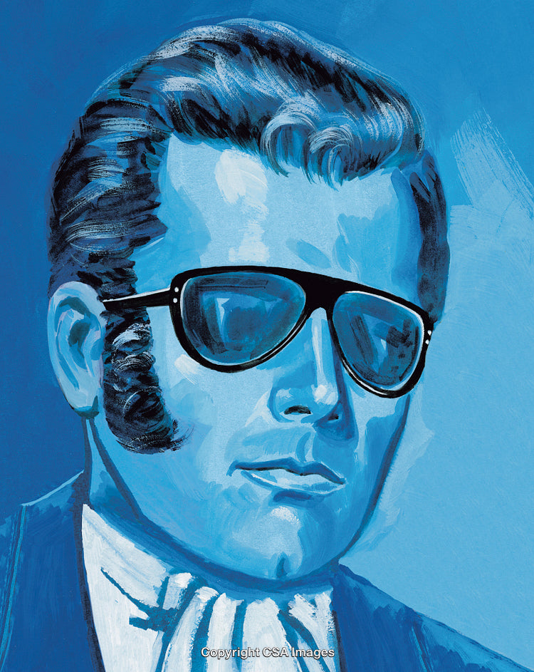Retro Portrait of a Man in Sunglasses and Formal Attire