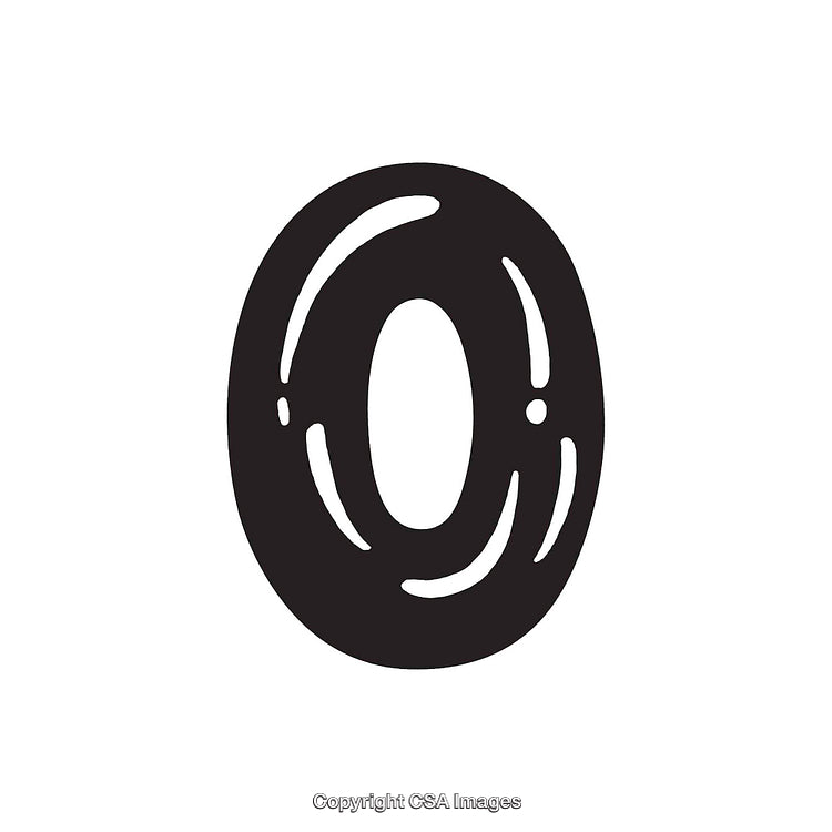 Stylized Bold Black Letter O on White Background