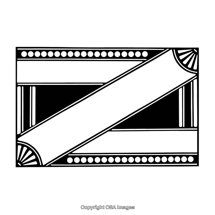 Intricate Black and White Geometric Decorative Border Design Pattern