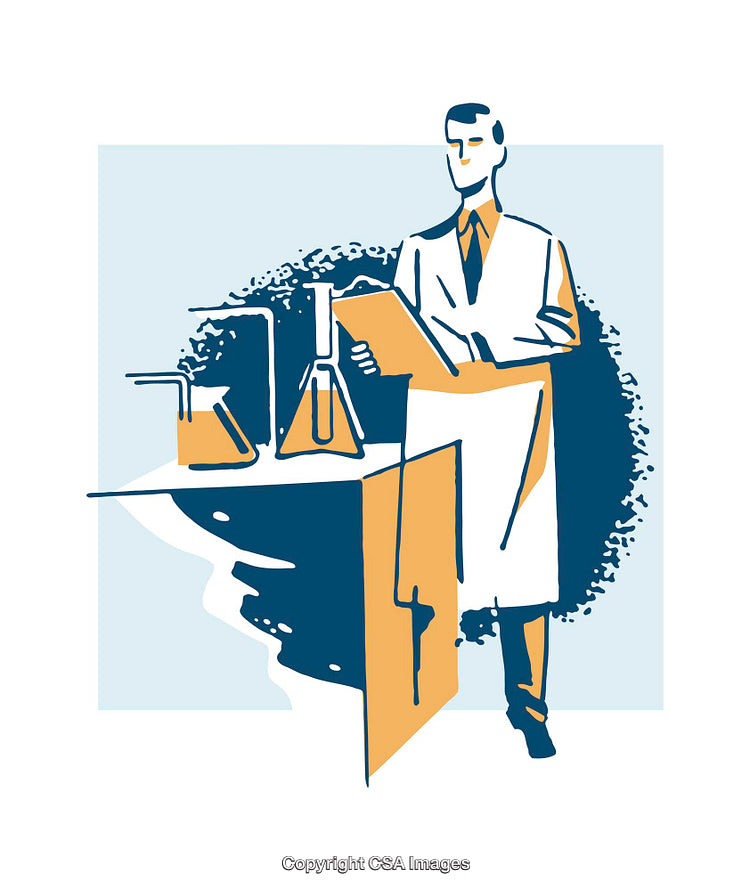 Scientist Conducting Laboratory Experiments with Equipment and Notes