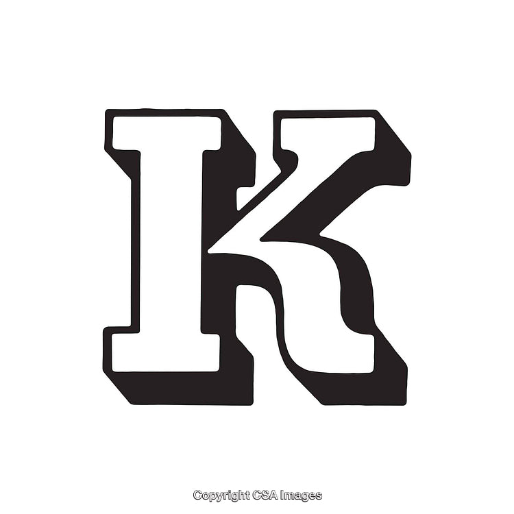 Bold Black and White Illustration of the Letter K