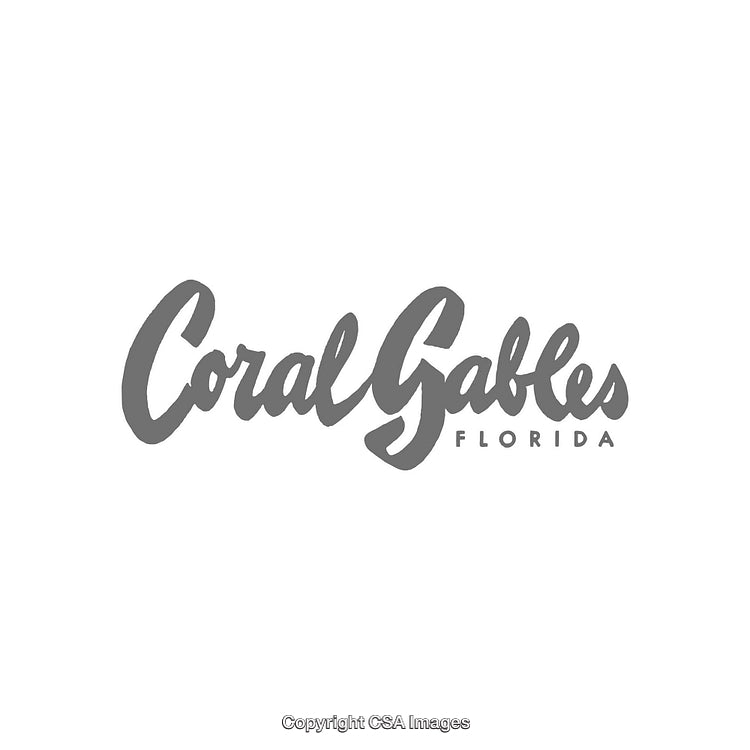 Elegant Black and White Coral Gables Florida Script Logo Design