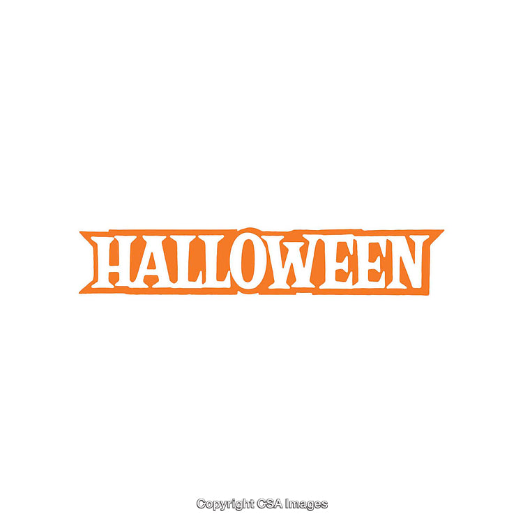 Halloween Written in Bold Orange Against a White Background