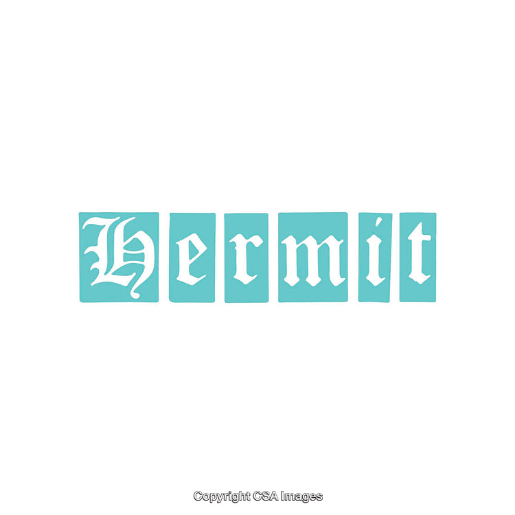 Vintage Decorative Text Design in Gothic Style on Blue Square Background