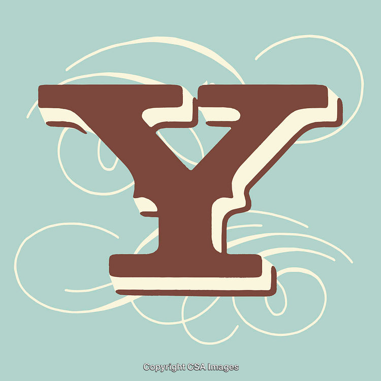 Decorative Graphic of the Letter Y in Vintage Style