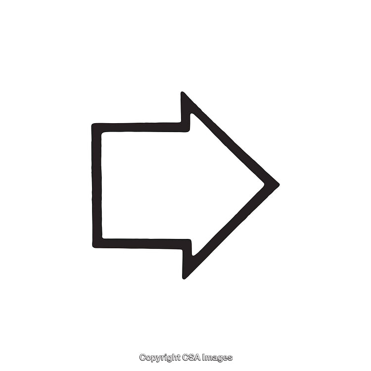 Simplistic Black and White Outlined Arrow Illustration