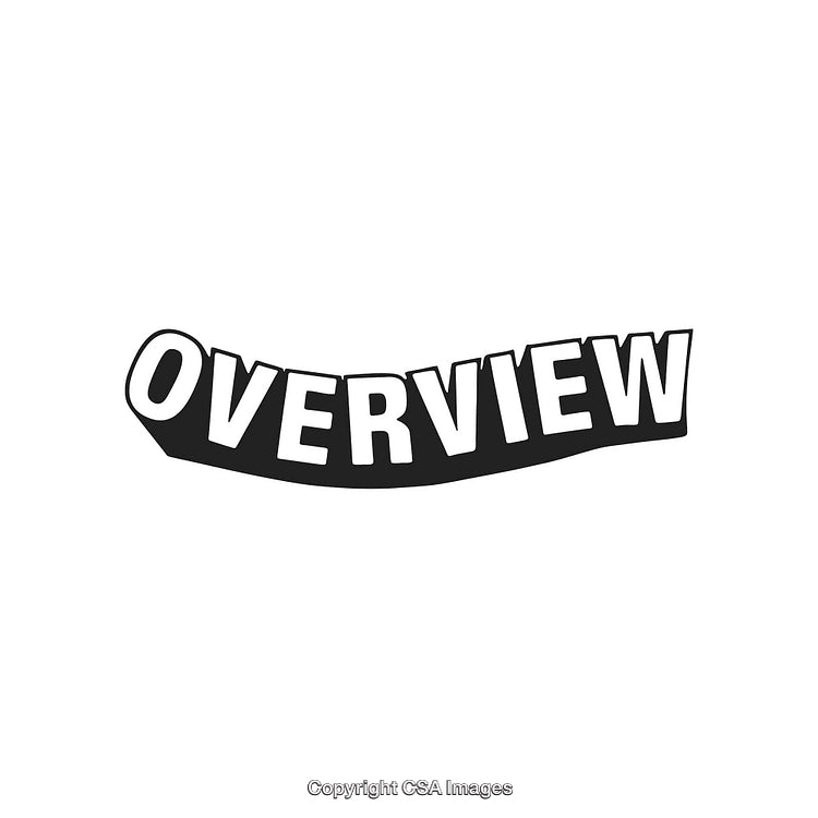 Overview Text in Bold 3D Style with Minimalist Design